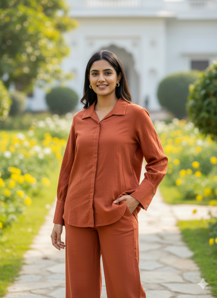 Rust Cotton Co-ord Set