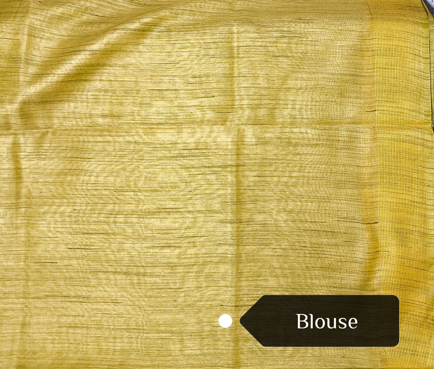 Yellow Saree with Floral Embroidery Work