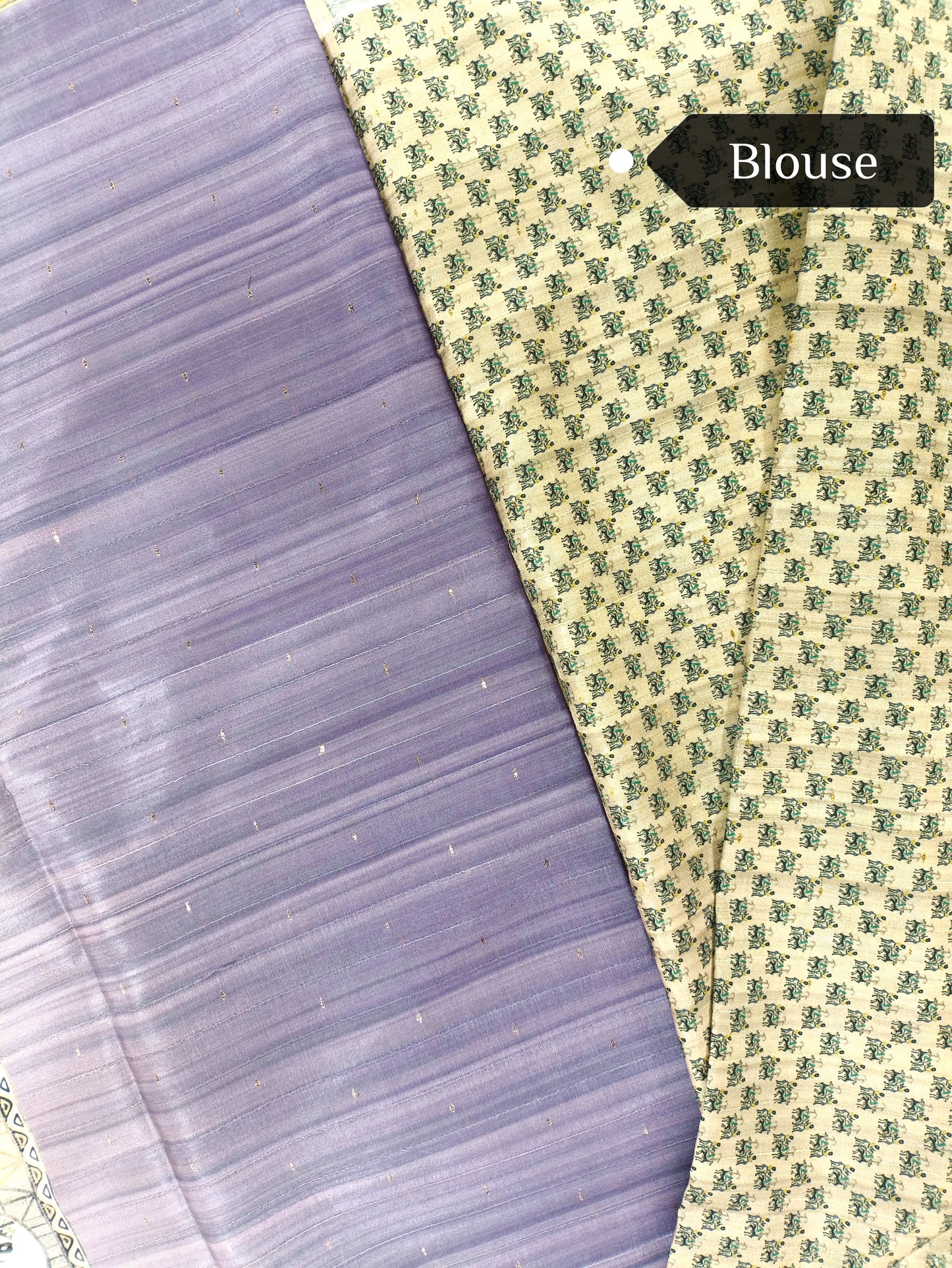 Pastel Violet with Modern Print Saree