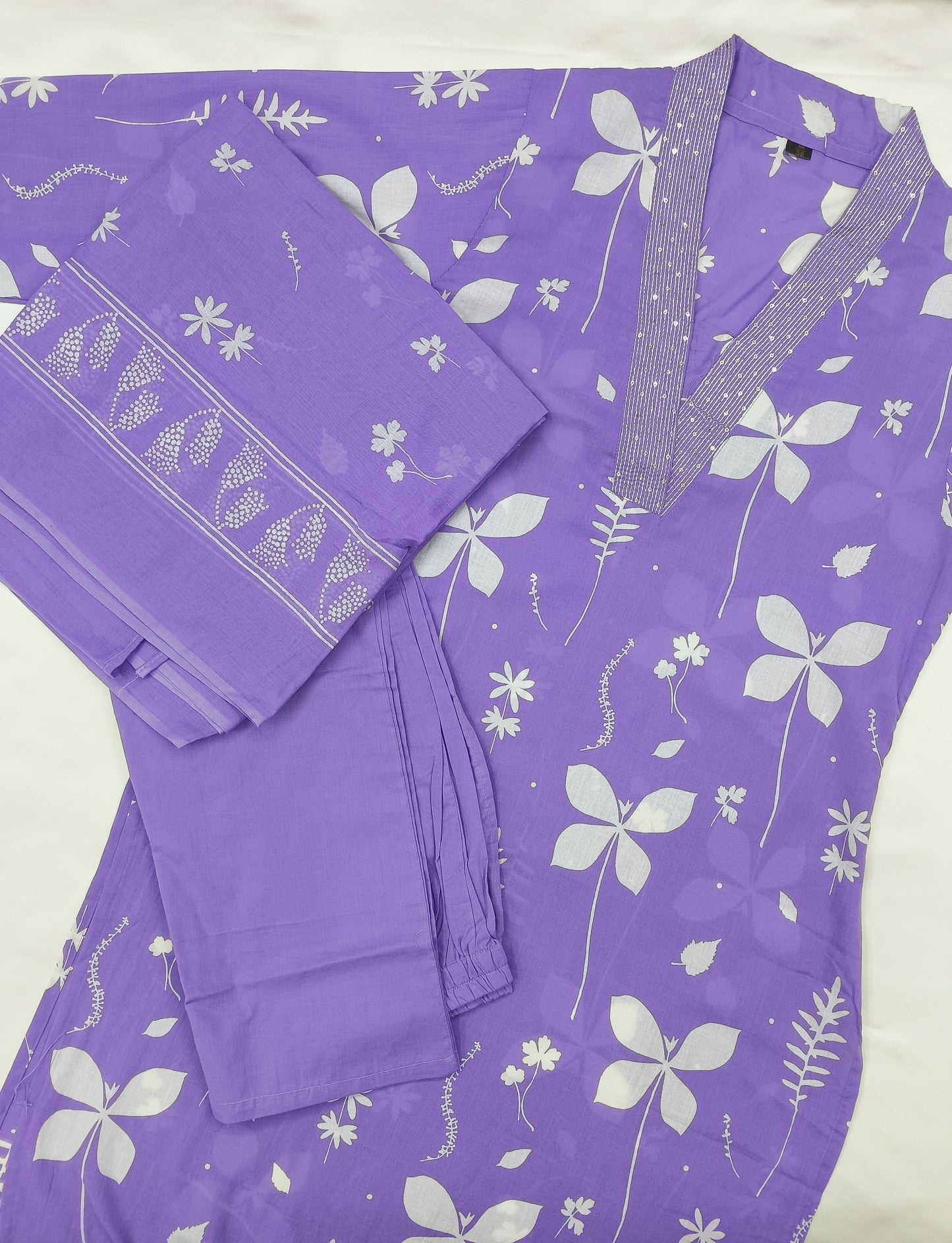 Lilac Floral Print Suit Set