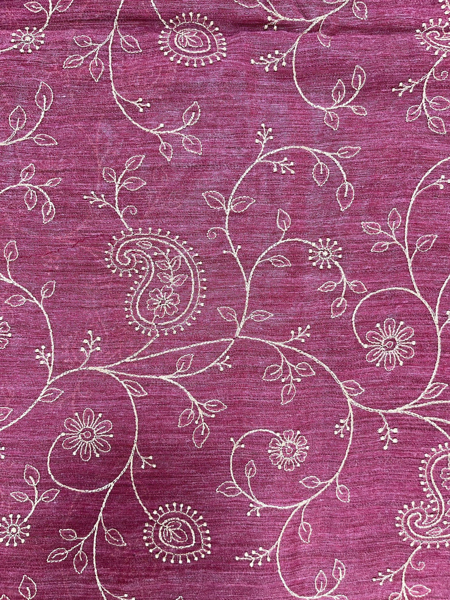 Pink Saree with Floral Embroidery Work