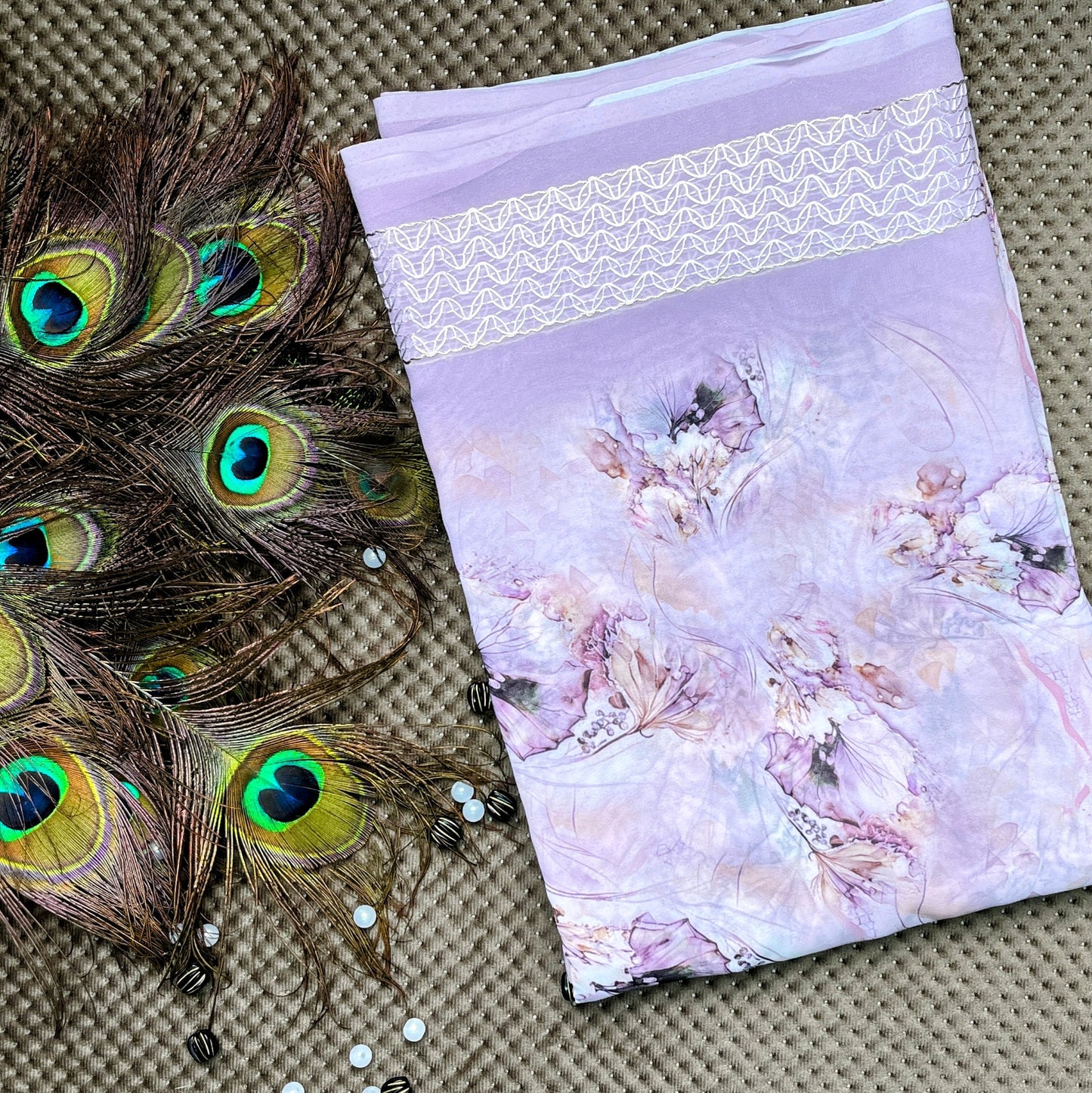 Chiffon Saree - lilac