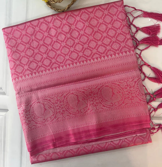 Soft Silk Saree - Pink