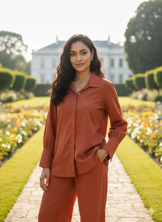 Rust Cotton Co-ord Set