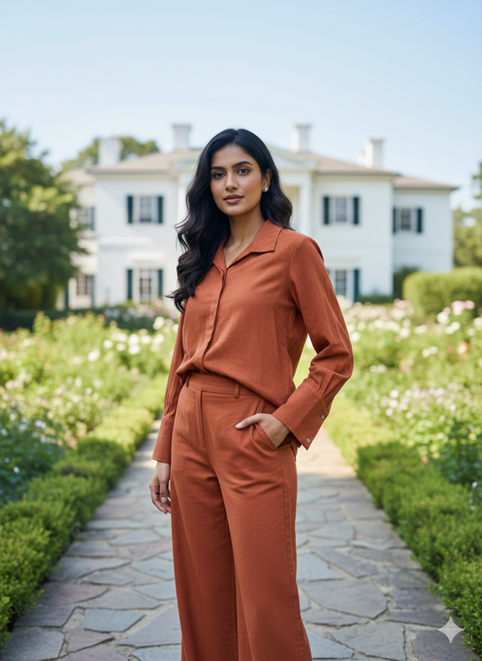 Rust Cotton Co-ord Set