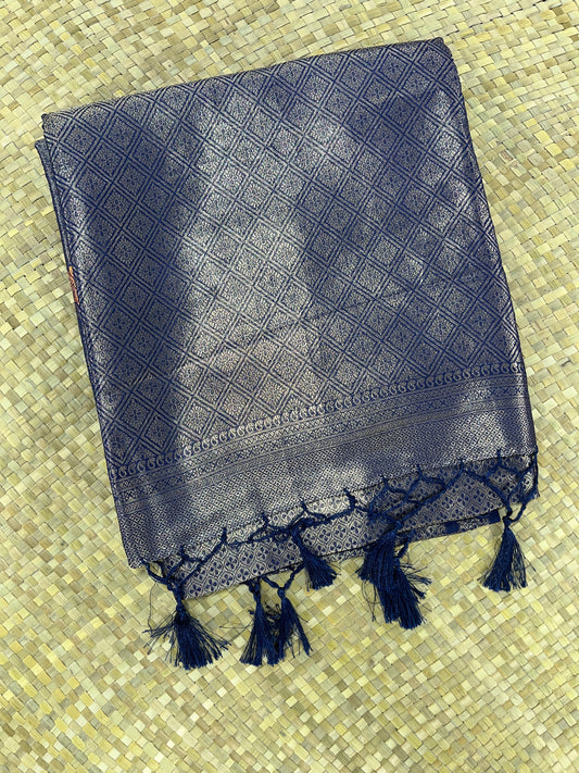 Navy Blue Soft Silk Saree