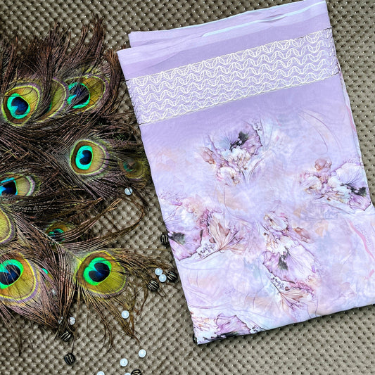 Chiffon Saree - lilac