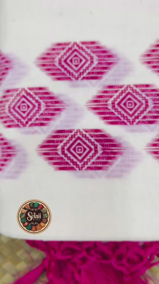 Rani Pink Printed Set Mundu