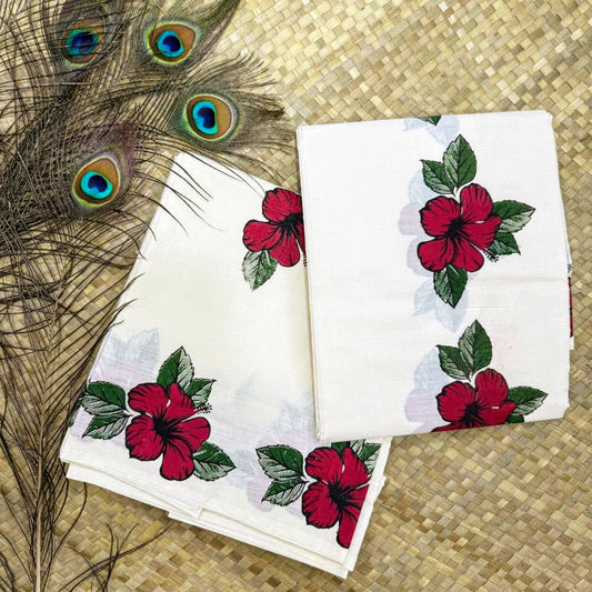 Chembarathy Print Borderless Set Mundu
